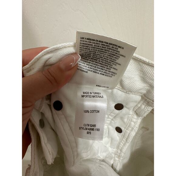 Agolde 90s loose distressed jeans white size 26 #A069E-1183 - Picture 6 of 7